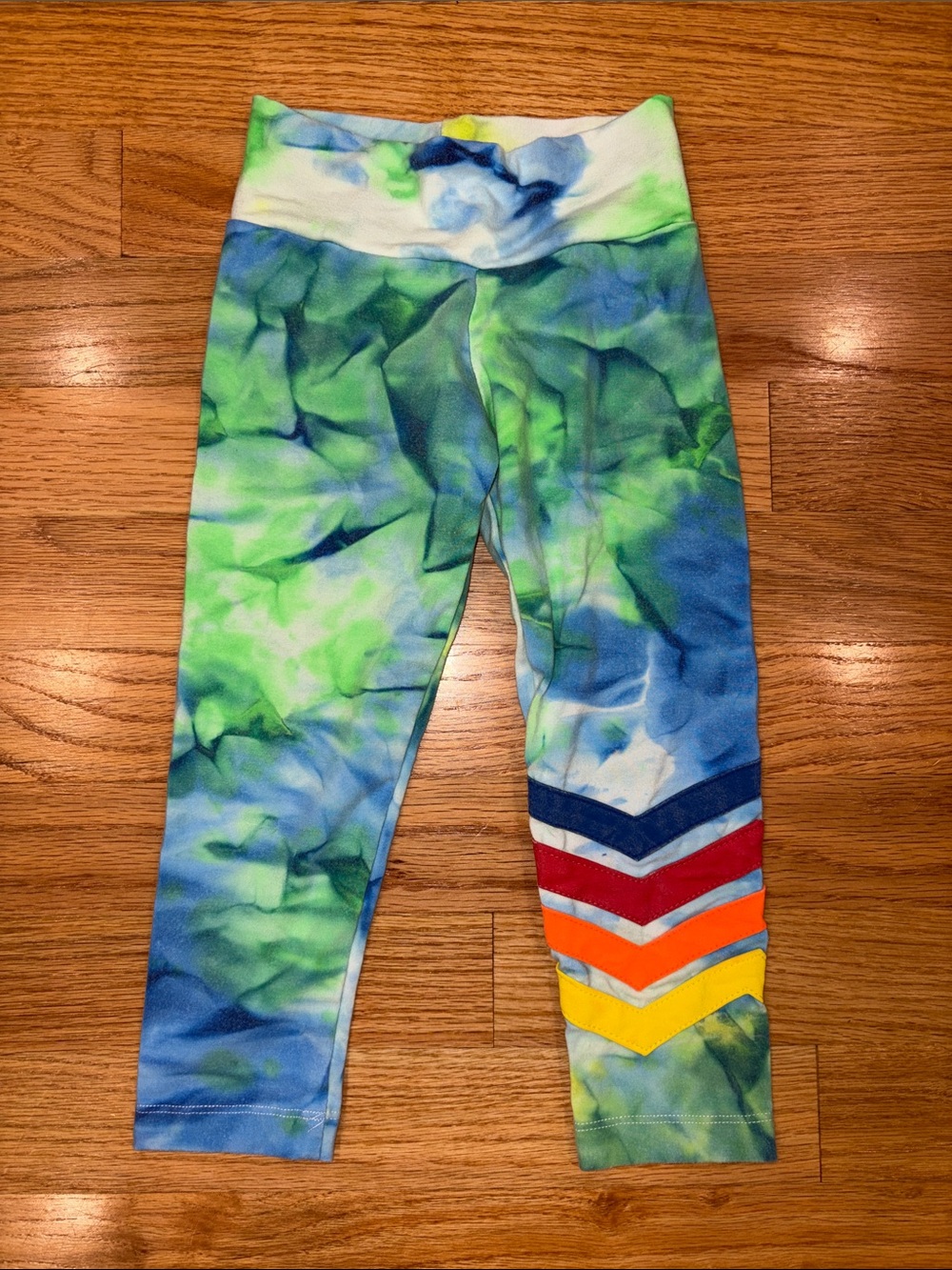Flowers by Zoe Toddler Tie-Dye Active Leggings with Color Chevron Detail